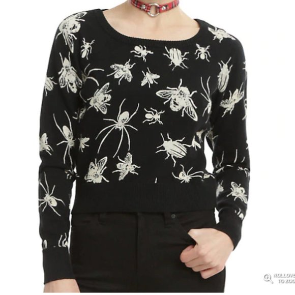 Bug Intarsia Knit Crop Sweater | Poshmark